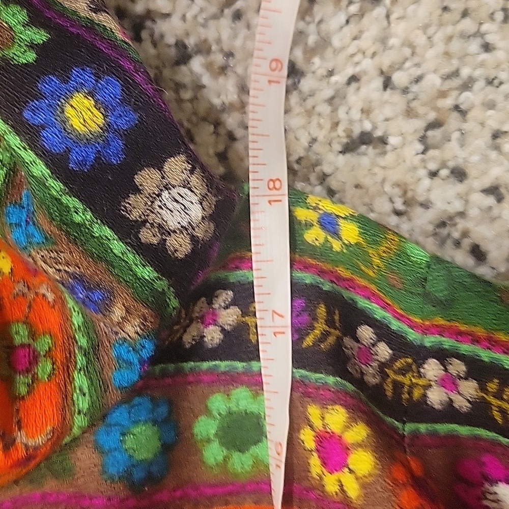 Vibtage Retro Psychedelic 60's 70's Button Down Collared Dress Flower Small XS - Picture 9 of 11